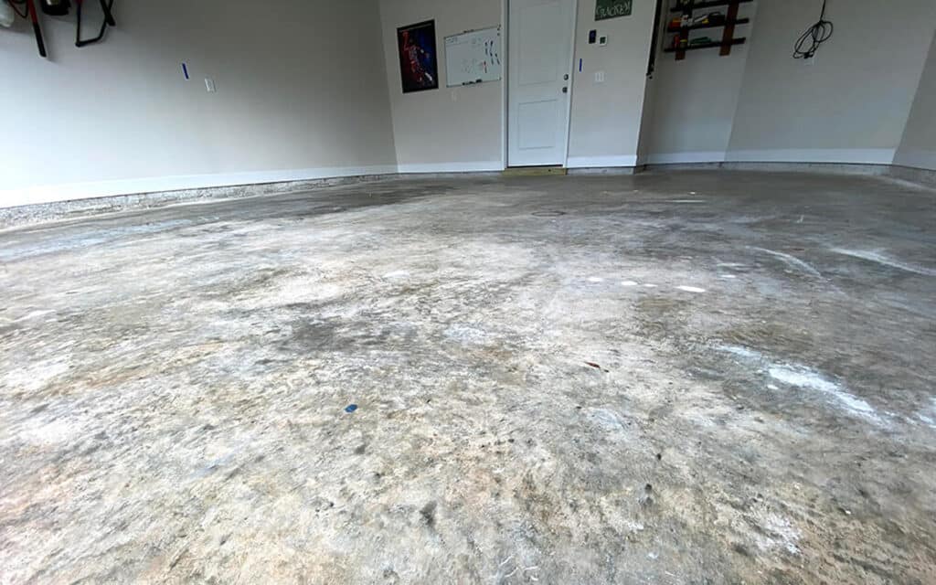 Bare concrete floor after diamond grinding